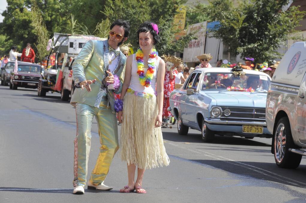 A plethora of polyester was on show at this year’s Elvis Festival Street Parade, undoubtedly a highlight of the annual event in Parkes. Photo: CHERYL BURKE