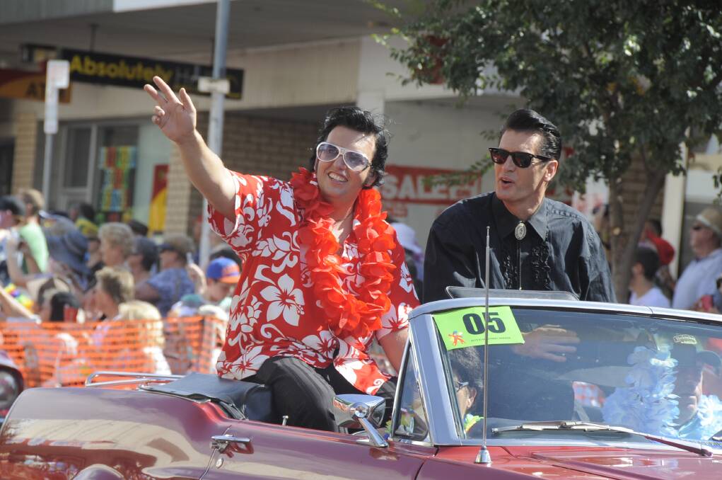 A plethora of polyester was on show at this year’s Elvis Festival Street Parade, undoubtedly a highlight of the annual event in Parkes. Photo: CHERYL BURKE