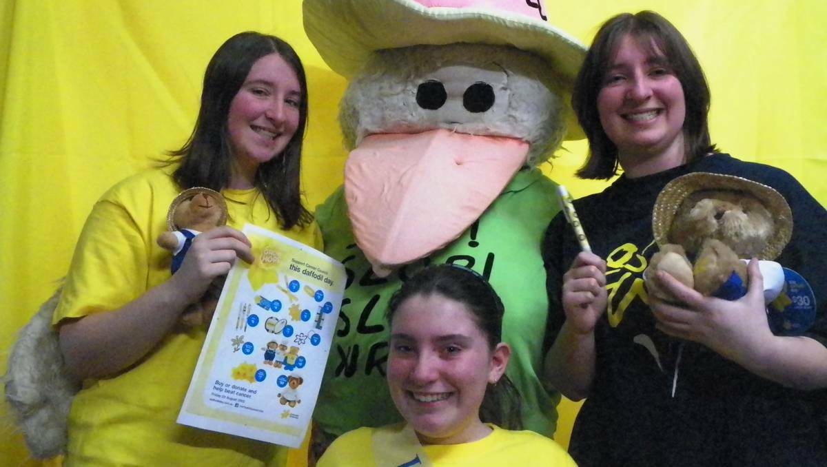 BATHURST: Sisters Katrina, Larissa and Makayla Benham will help Sid the Seagull raise funds for the Cancer Council this Daffodil Day.