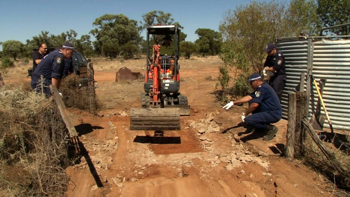 The Police search included the use of ground-penetrating radar technology and excavation equipment to comb a specific area of the property. Photo: Police Media
