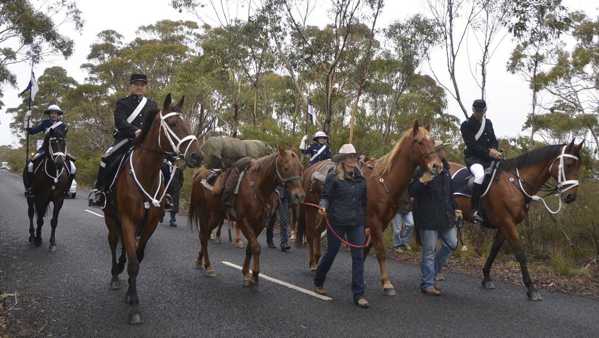 LITHGOW: The Hartley Saddlery crew approach Mt York with a police escort.