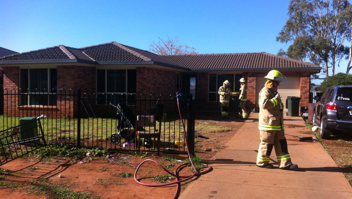 DUBBO: A clothes dryer caused havoc at a Rosewood Grove house on Monday as firefighters rushed to save residents. Picture supplied.