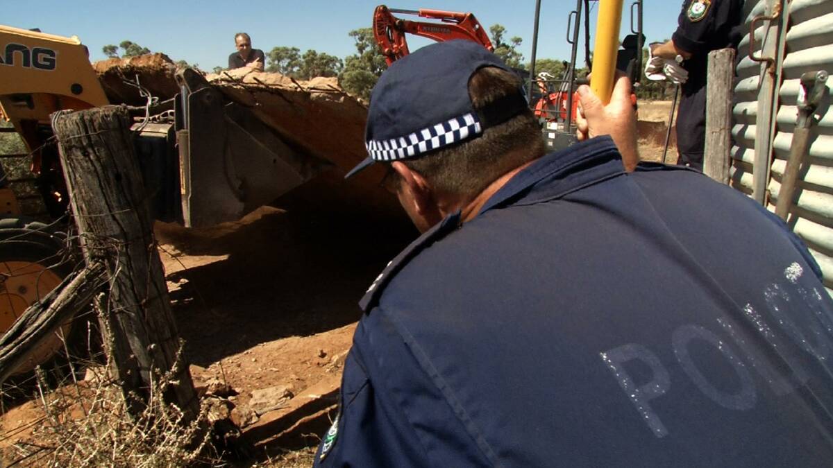 The Police search included the use of ground-penetrating radar technology and excavation equipment to comb a specific area of the property. Photo: Police Media