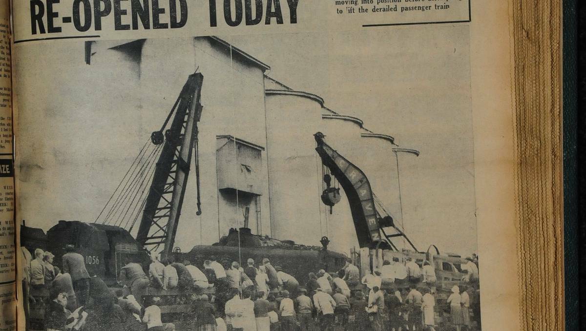 DUBBO: The pandemonium  of a horror train crash at Geurie 50 years ago today, will never be forgotten by Tiger Paxton. Photo: The Daily Liberal's front page on August 26, 2963. 