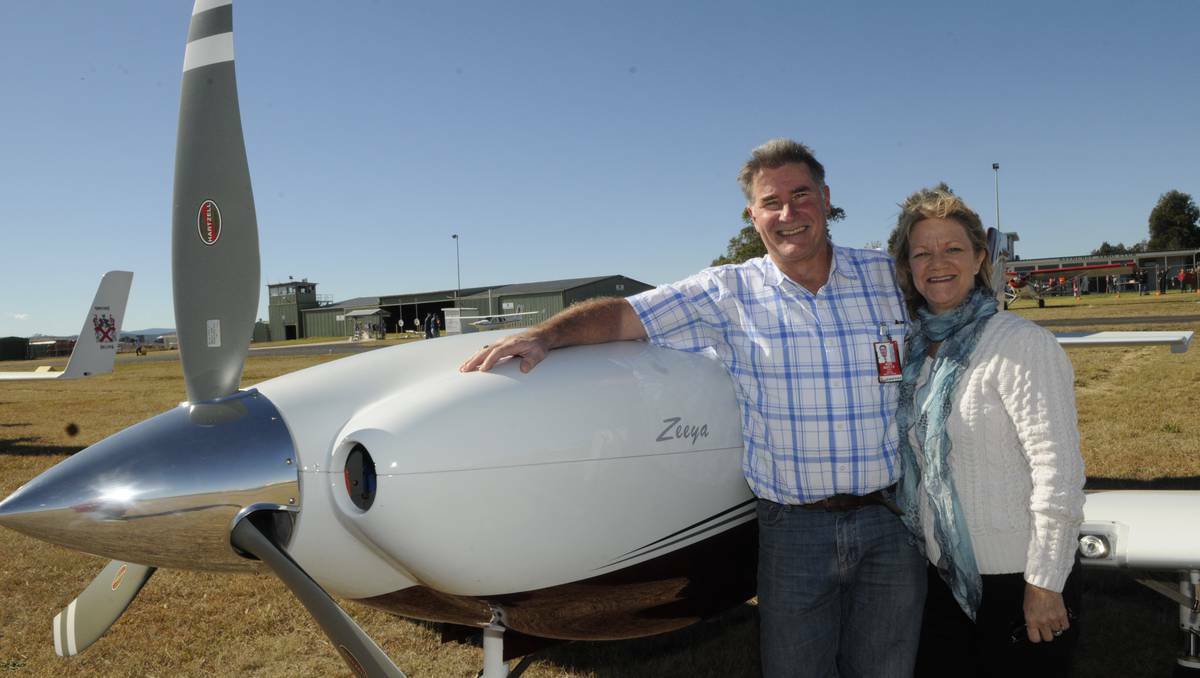 BATHURST; Gary Weeks and his wife Linda were first into Bathurst in their home-built Lancair Legacy, for the Blue Mountains Bicentenary Flyover. Photo: PHILL MURRAY