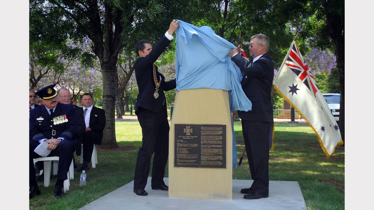 A Ceremony was held in Victoria Park Dubbo to celebrate the unveiling of the bust of Victoria Cross recipient Rawdon Hume Middleton Photo Belinda Soole