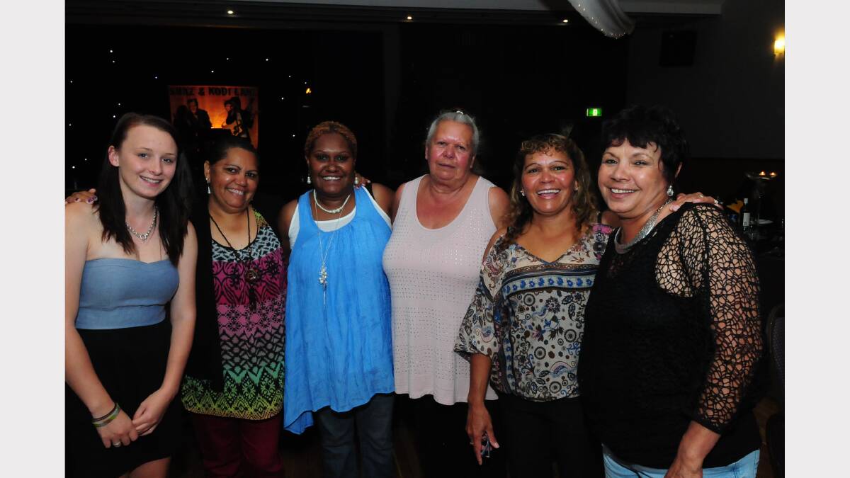 Tiffany Stokes, Naomi Courtney, Kassie Dotoi, Pat Dunn, Trixie Watts and Debbie Toomey at the official dinner. 
