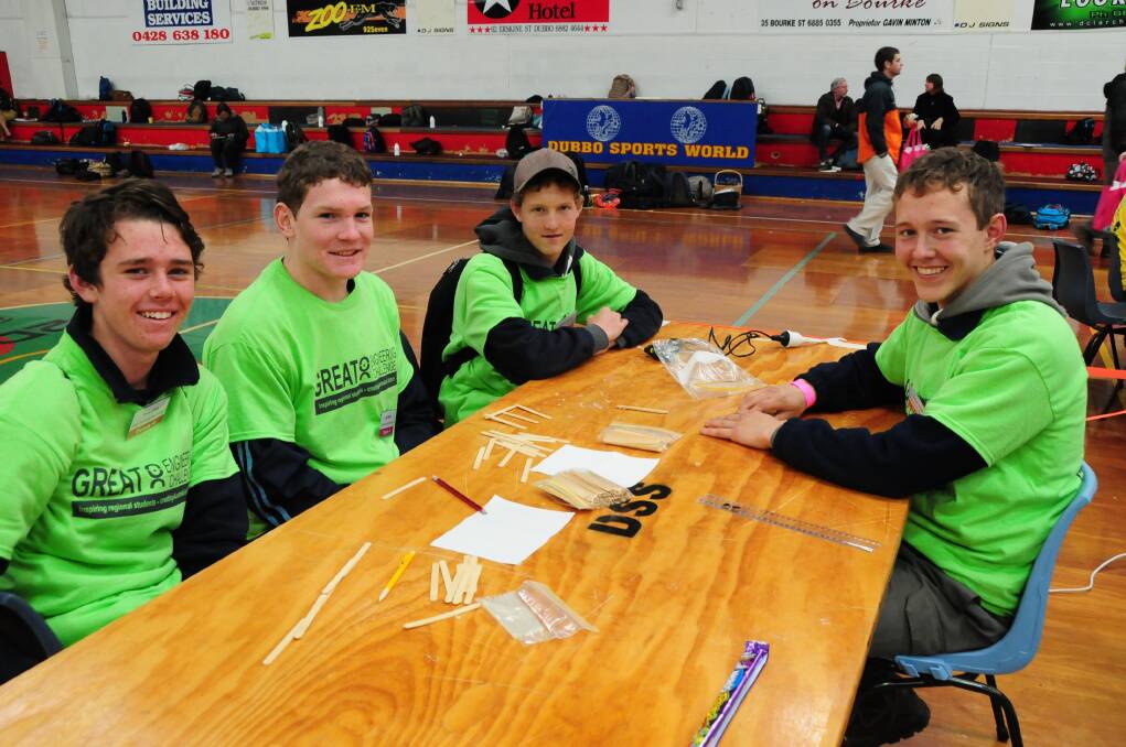 West Wylong High School students Rhys Llyod, Liam Martin, Jeremy Frankiln and Ethan Gillett. Photo: LOUISE DONGES