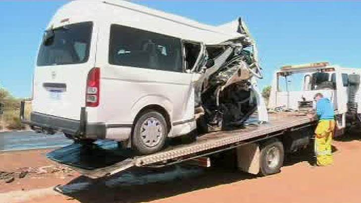 Wreckage of the minivan driven by Parkes man Aidan Ashcroft. 				      Photo contributed