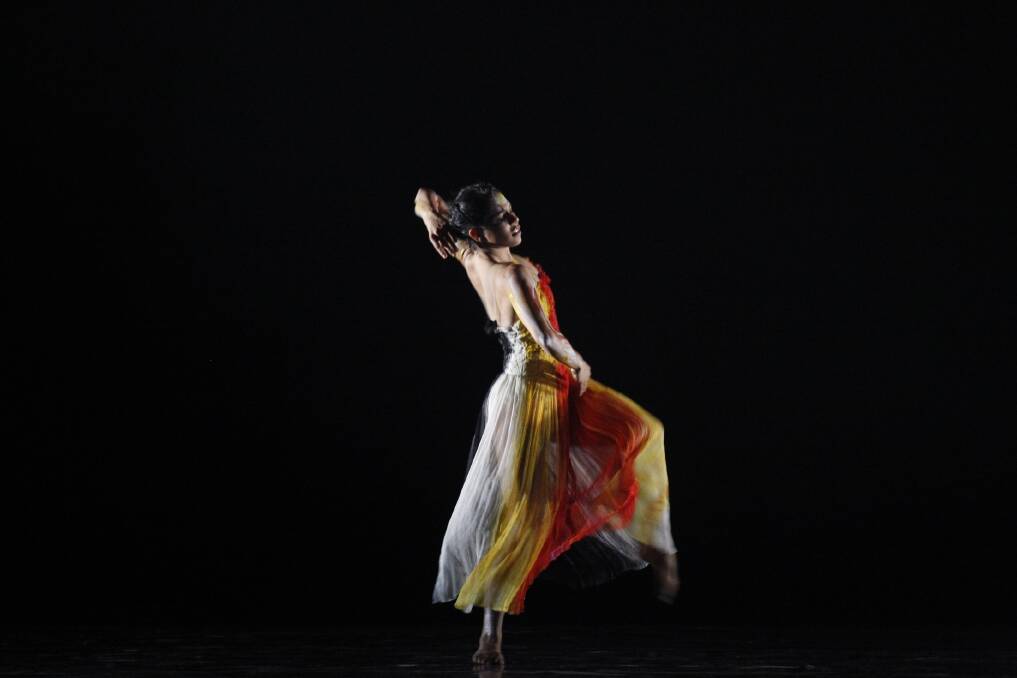 The Australian Ballet dancer Ella Havelka, in Bangarra Dance Theatre’s production of Infinity. Photo: JEFF BUSBY