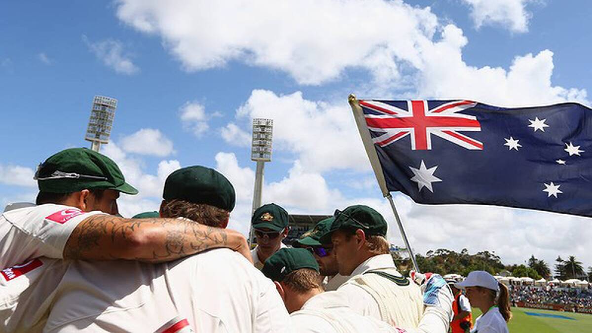 The Australian players prepare to start play. Photo: Getty Images