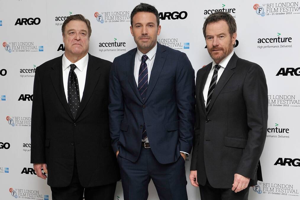 Best Picture, Drama: Actor John Goodman, director and actor Ben Affleck and actor Bryan Cranston attend the 'Argo' premiere. Photo: Gareth Cattermole/Getty Images for BFI