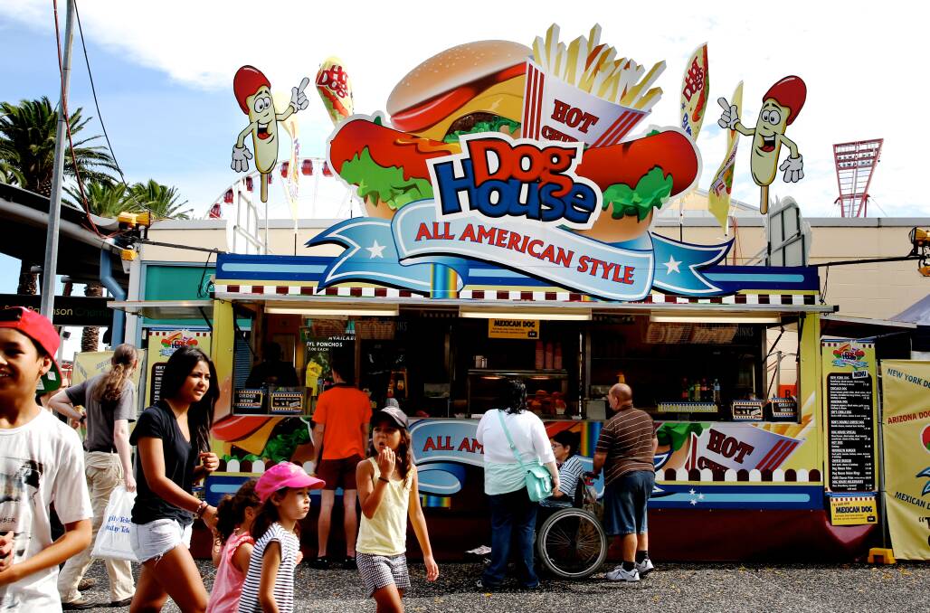 An American style food stall at the 2013 Sydney Royal Easter Show. Photo: Edwina Pickles.