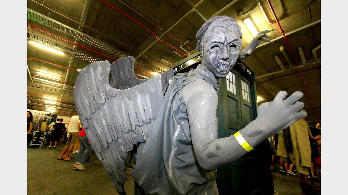 Ashleigh Thompson dressed up as the weeping angel from Dr Who at the Supanova Pop Culture Expo in Brisbane. Picture: Michelle Smith