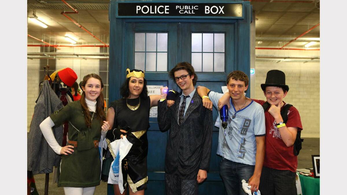 Dr Who fans Imogen Cunningham, Lily Simke, Josh Northeast, Aidhan Wilson and Darcey James at the Supanova Pop Culture Expo in Brisbane. Picture: Michelle Smith
