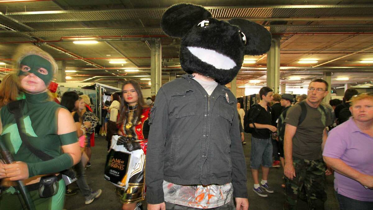 Travis Booth dressed as Deadmou5 at Brisbane Supanova. Picture: Michelle Smith