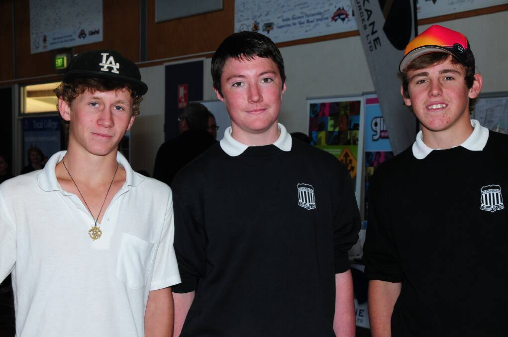 Steven Rutter, Robert Austin and Kane Carpenter from Mendooran High School.