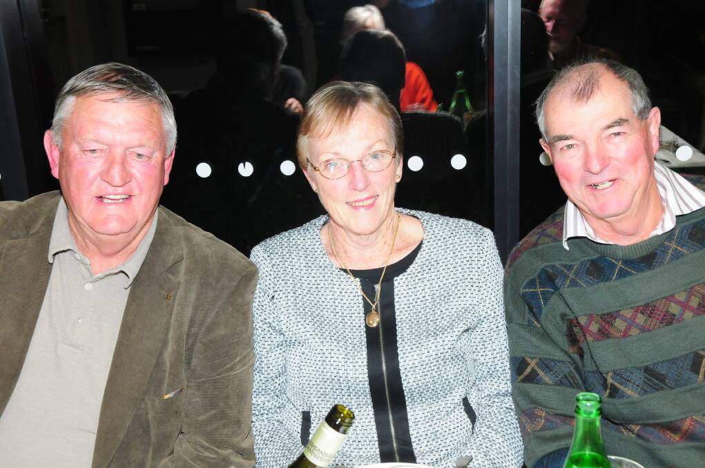 Ivor Trapman with Margaret and John Trouncer at the Outlook Cafe. Photo: HOLLY GRIFFITHS