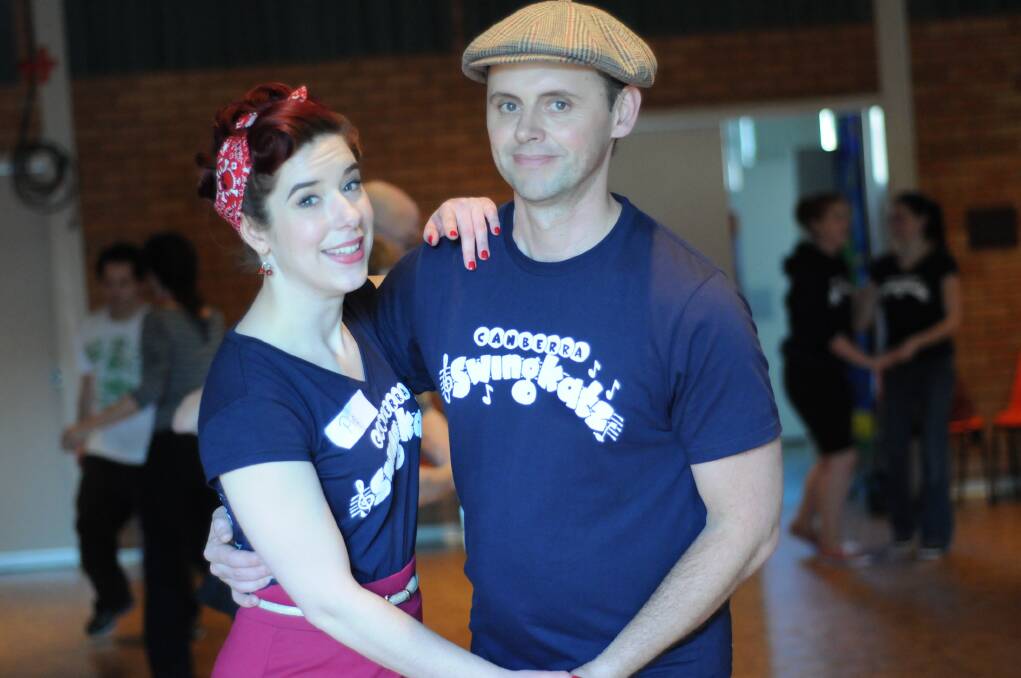 Philippa Reville and Dean Scott, part of the swing katz team at Wesley Hall. Photo: CHERYL BURKE