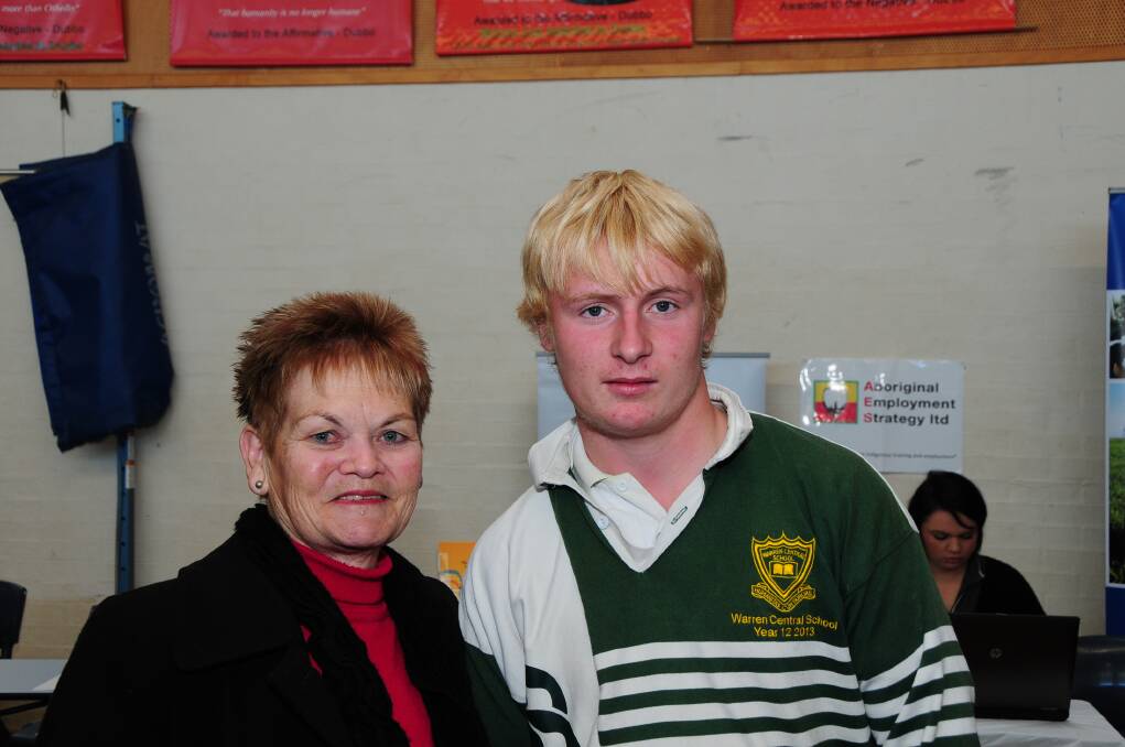 Marg Davis from Warren Central School with student Damien Elliott.