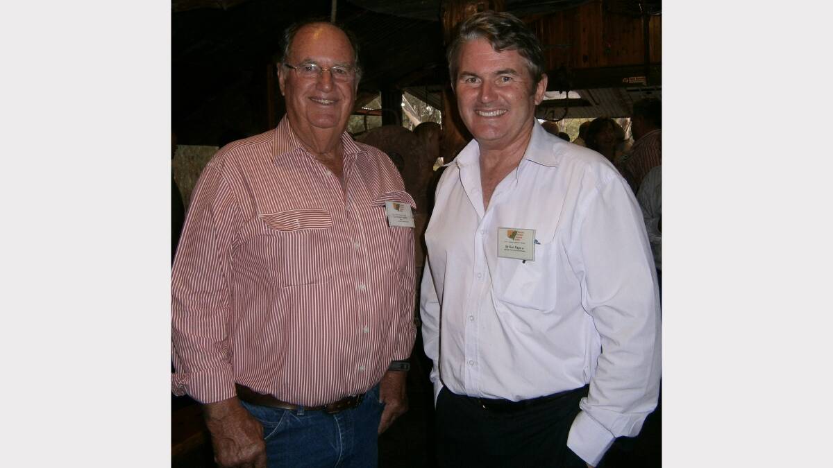 President of Western Division Councils of NSW Peter Laird with the Minister for Local Government Don Page at the Western Division Conference in Nyngan.