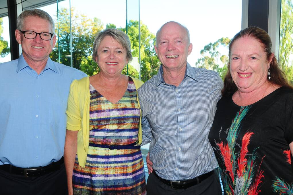 Ian Henderson with Anne and Greg Shortis, and Sue Henderson. Photo: KATHRYN O'SULLIVAN