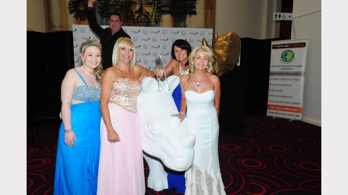 Emma, Kelly, Wendy and Carol Stevenson with Bradley Wilshire. Photo: HOLLY GRIFFITHS