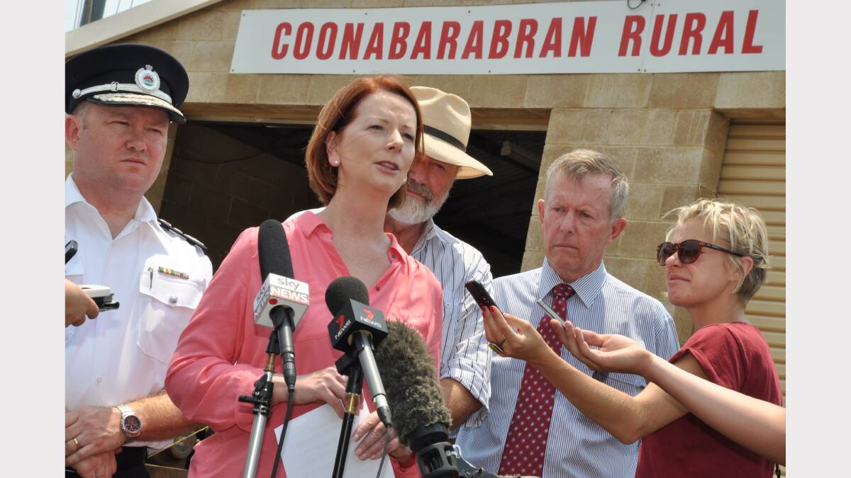Prime Minister Julia Gillard at Coonabarabran yesterday. Photos: LISA MINNER