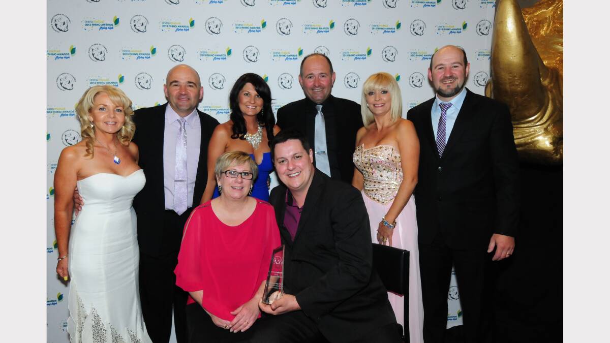 Carol, Bill, Wendy, Robert, Kelly and John Stevenson with Jill Campbell and Bradley Wilshire. Photo: HOLLY GRIFFITHS