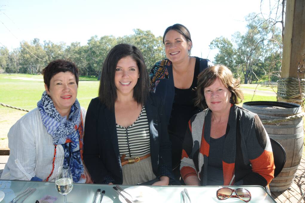 Ros and Eliza Williams with Bri and Lynne Turner at Lazy River Estate. Photo: CHERYL BURKE