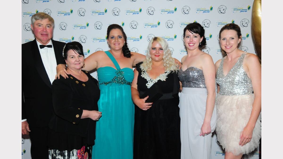 Ross and Jane Gibson, Rebecca Freeth, Camilla Jane Gibson, Karen Fahy and Sarah Oates. Photo: HOLLY GRIFFITHS