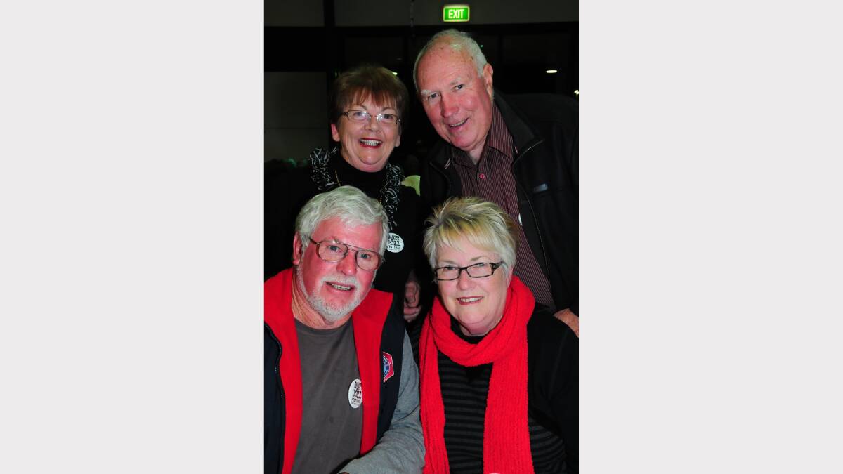 Pat and Allan Wise with Peter Lewer and Annette Clarke at the Outlook Cafe. Photo: HOLLY GRIFFITHS