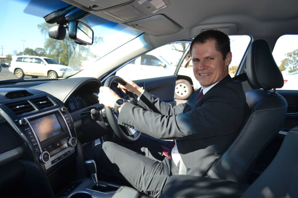Councillor Mathew Dickerson in his new mayoral car. Photo: ANTHONY CINI