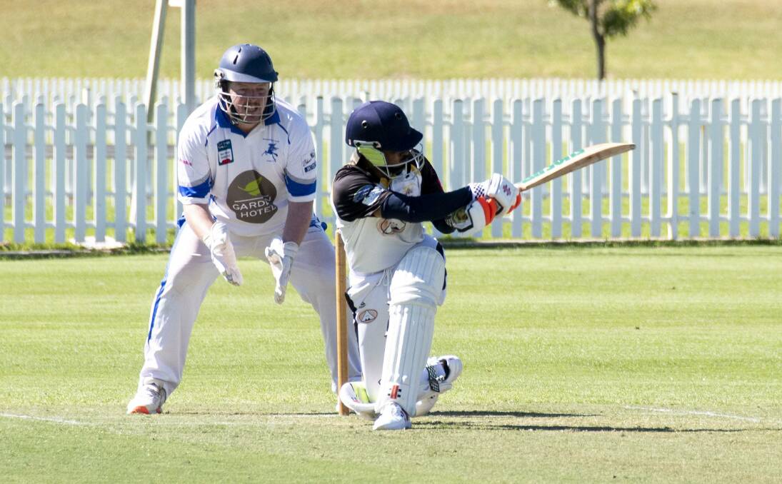Mohsin Syed Raza was handy with the bat last weekend for the Newtown Demons. Picture by Belinda Soole
