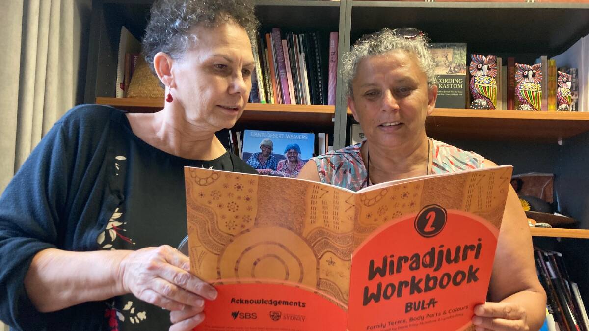 TEACHERS: Lynette Riley and her sister Diane Riley-McNaboe wrote a series of educational Wiradjuri workbooks. Picture: KADIESHA LANGMAN