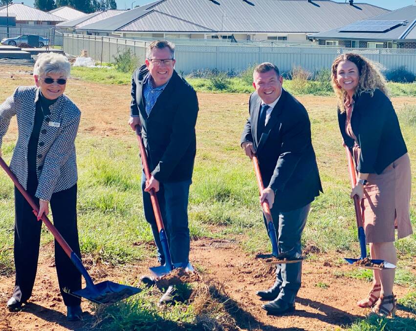 STRONG FOUNDATION: Anne Jones, Andrew Everett, Dugald Saunders and Penny Gibbs turning the sod. Photo: CONTRIBUTED