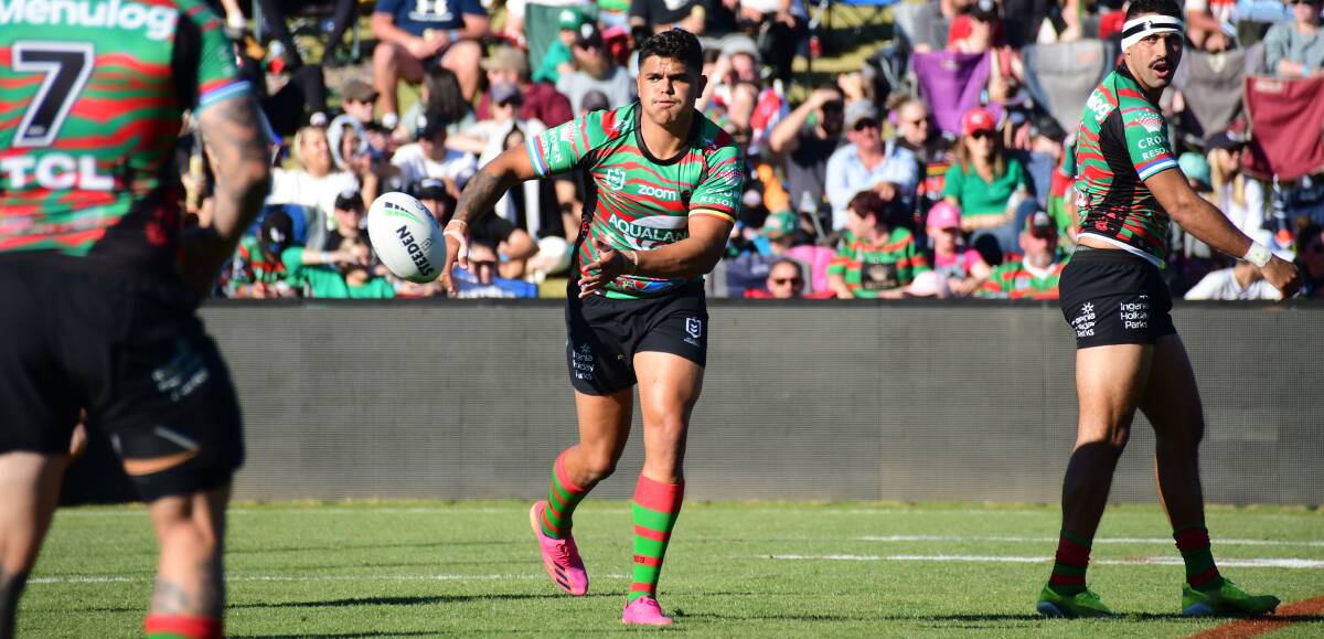 NO GO: Latrell Mitchell will likely miss the Rabbitohs' match at Apex Oval this year. Picture: AMY MCINTYRE