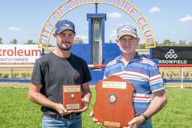 Clint Lundholm (left) and his father, John Jr will have their family honoured at the Dubbo Turf Club on Friday. Picture by Belinda Soole