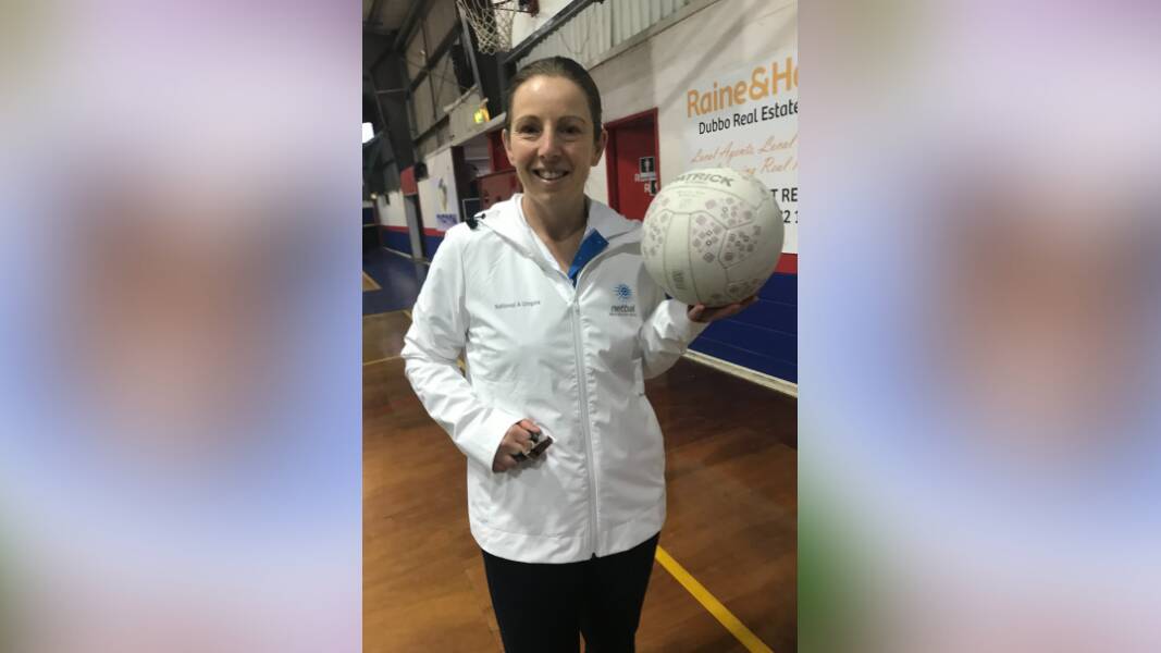 Dubbo's Shelley Hutchinson recently received her National A Badge for netball umpring. Picture: Supplied