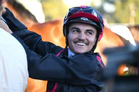 There were plenty of reasons for Braith Nock to smile on Sunday after riding the winner in the Wellington Boot. Picture by Amy McIntyre