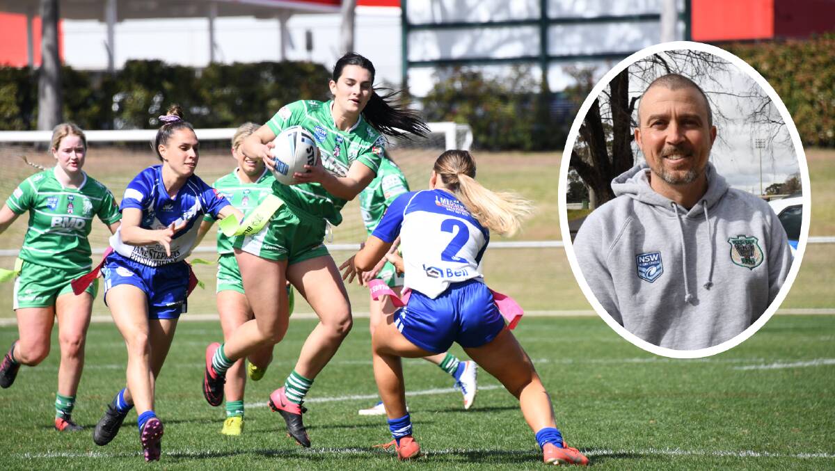 Tim Del Guzzo (inset) believes Matilda Montague and her Dubbo CYMS league tag teammates could be playing Group 10 sides like Bathurst St Pats more in 2023. Picture by Amy McIntyre