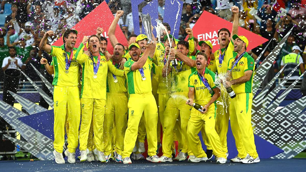 Both Daily Liberal sports journalists are backing Australia to once again win the ICC Men's T20 World Cup. Picture by Alex Davidson/Getty Images