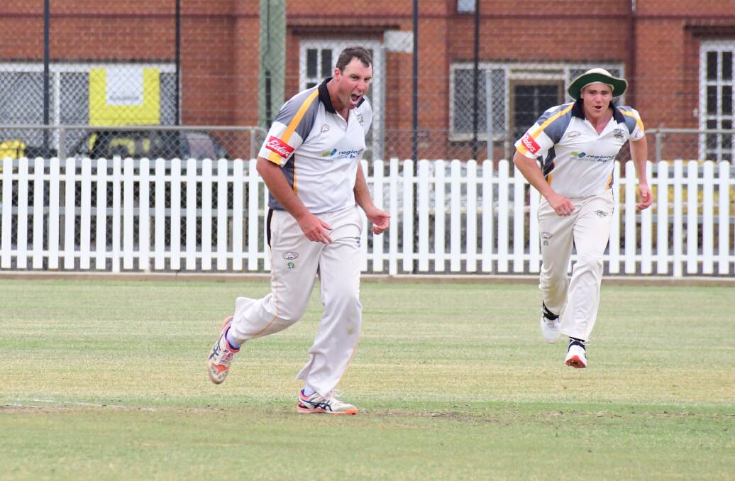GOT HIM: Steve Skinner will be hoping for more wickets this weekend when his Newtown Tigers play CYMS Cougars. Photo: BELINDA SOOLE