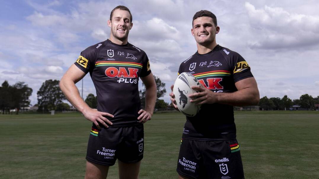 DYNAMIC DUO: Panthers co-captain Isaah Yeo and Nathan Cleary have enjoyed an unbeaten start to the season. Picture: PENRITH PANTHERS