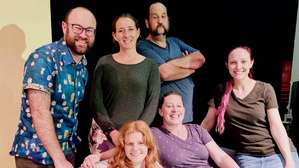 STARS: The cast of 'The Tin Woman' (from back left to right) Chris Anemaat, Sasha Brook, Alan Quinn, Erin Walsh, Vicki Bedingfield and Jessica Thrum. Picture: CONTRIBUTED