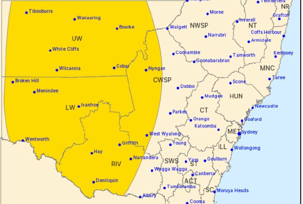 Parts of the Central West have been issued with a severe weather warning. 