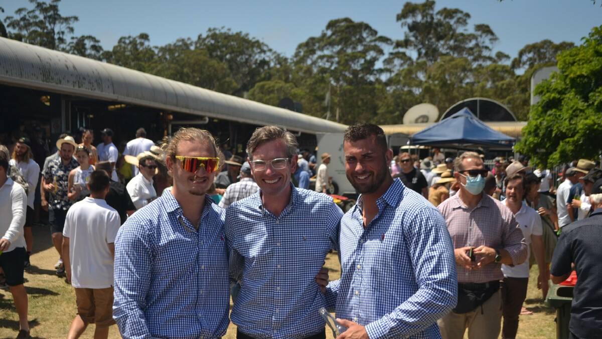 Premier Dom Perrottet with revellers at the Moruya Cup on Monday, January 3.