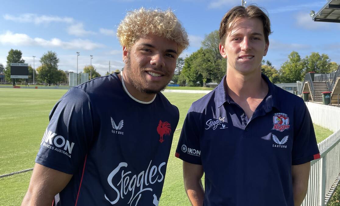 L-R: Bloomfield Tigers players Ravai Tulevu and Taj Jordan were named in the Sydney Roosters Harold Matthews Cup squad. Picture by Dominic Unwin