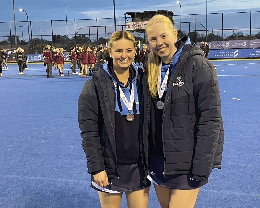 Orange CYMS players Courtney Hogan and Ally Cook at the Australian Country Hockey Championships. Picture supplied