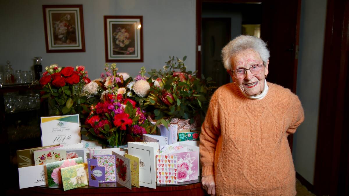 MILESTONE: Francie Morris received a number of cards to congratulate her on her 104th birthday. Photo: PHIL BLATCH